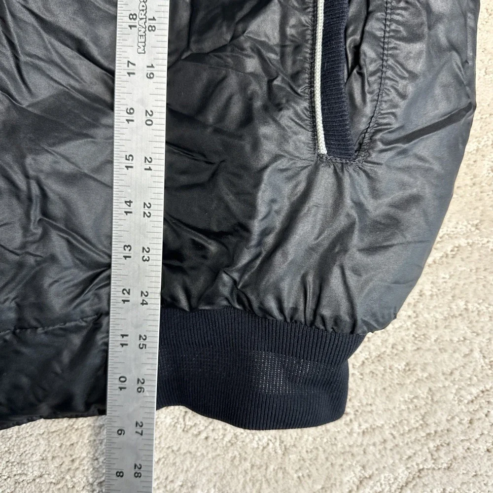 Men's Harley Davidson Large Black Puffer Bomber Full Zip Coat Jacket Made In USA